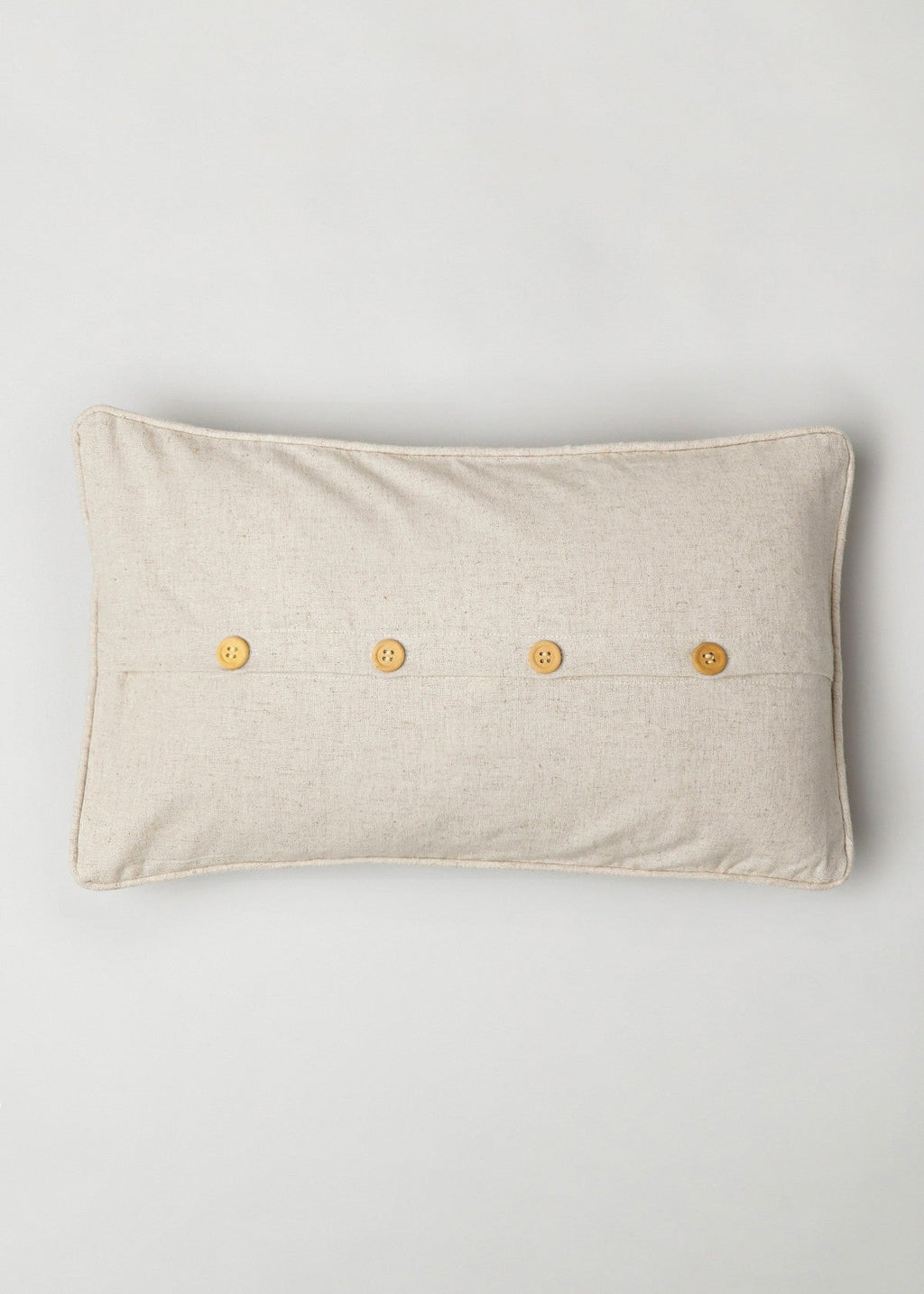 Vintage Herbs floral prints with lace Linen cotton cushion cover for sofa - Beige