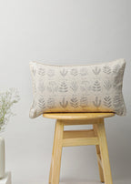 Vintage Herbs floral prints with lace Linen cotton cushion cover for sofa - Beige