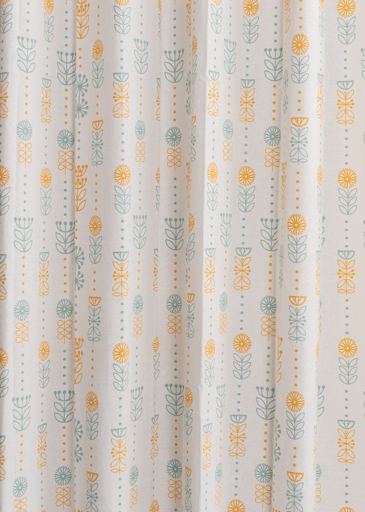 Wild Bouquet floral printed 100% cotton curtain for Living room & bed room - Room darkening - Corn Yellow - Single Panel