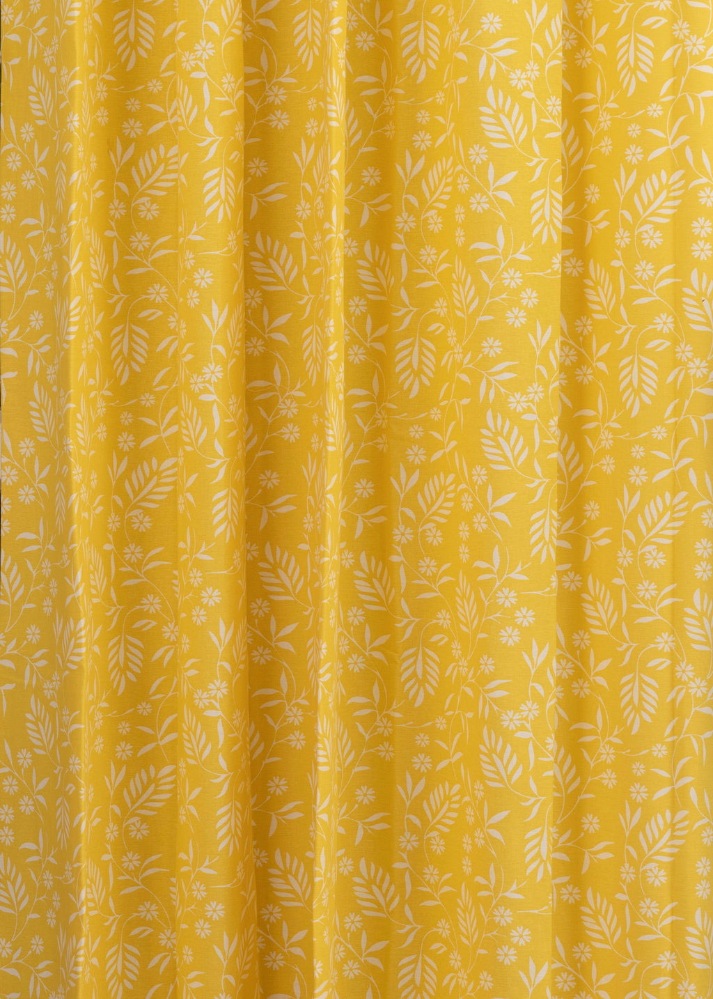 Yellow Daisy floral printed 100% cotton curtain for kids room, living room & bed room - Room darkening - Single Panel