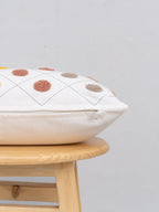 Dainty dots embroidered 100% cotton cushion cover for sofa - Lavender, Yellow - 12x20