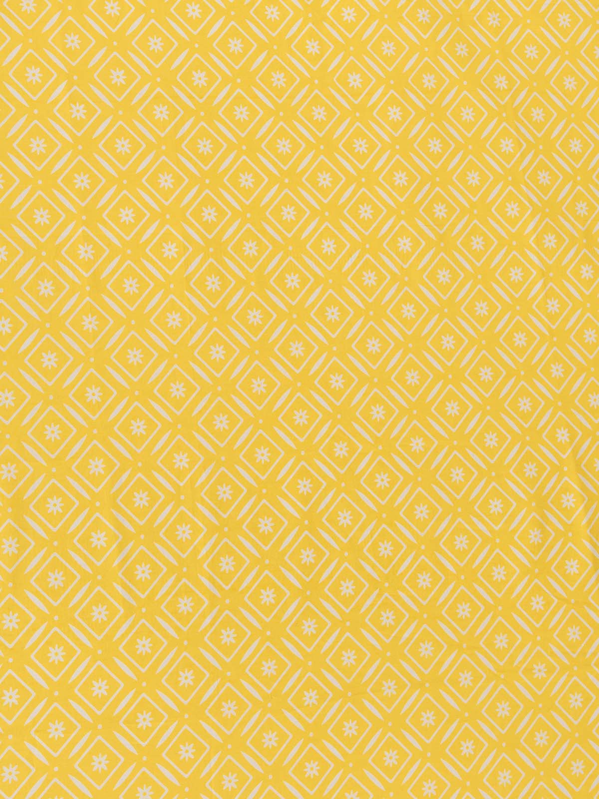 Daisy Fields minimal Printed 100% Cotton Flat Sheet with pillow covers - Yellow