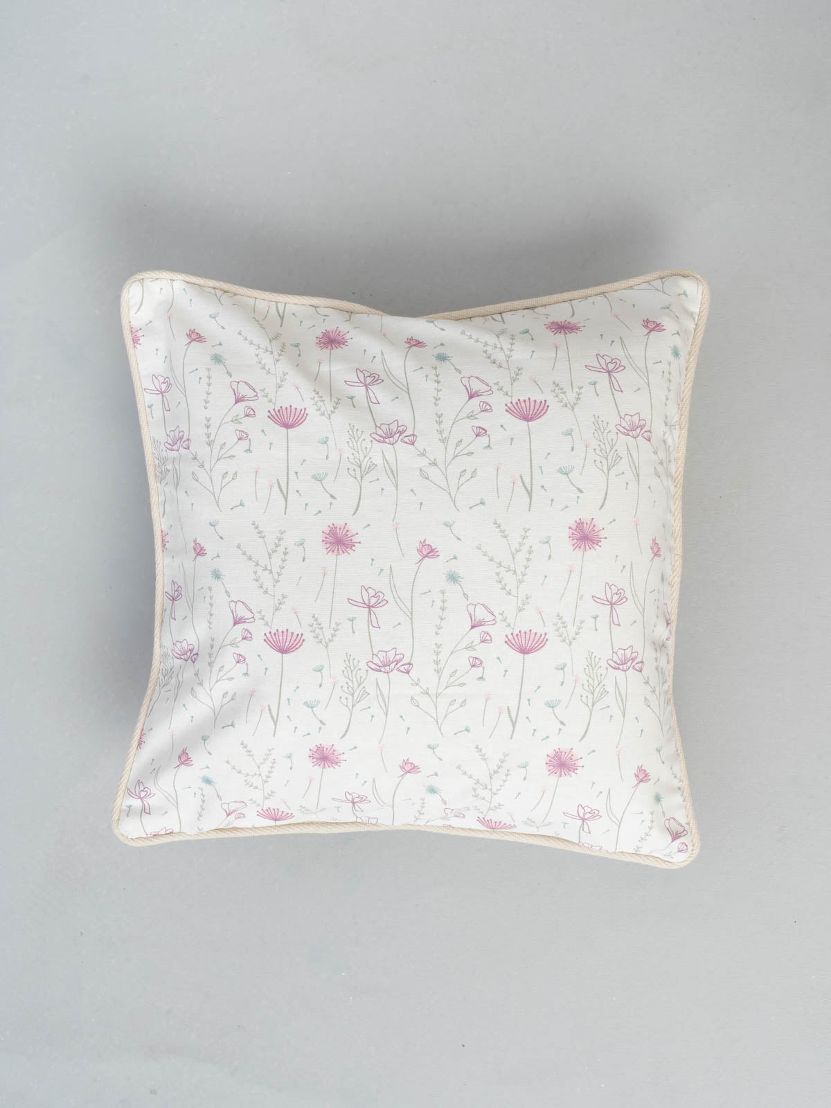 Drifting Dandelion floral prints 100% cotton cushion cover for sofa, livingroom - Lavender, Yellow