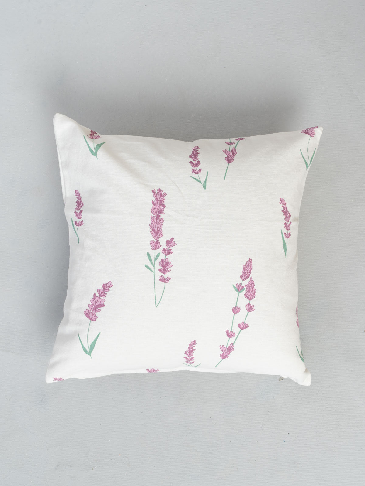 Fields of Lavender floral Printed 100% cotton cushion cover for sofa - Lavender