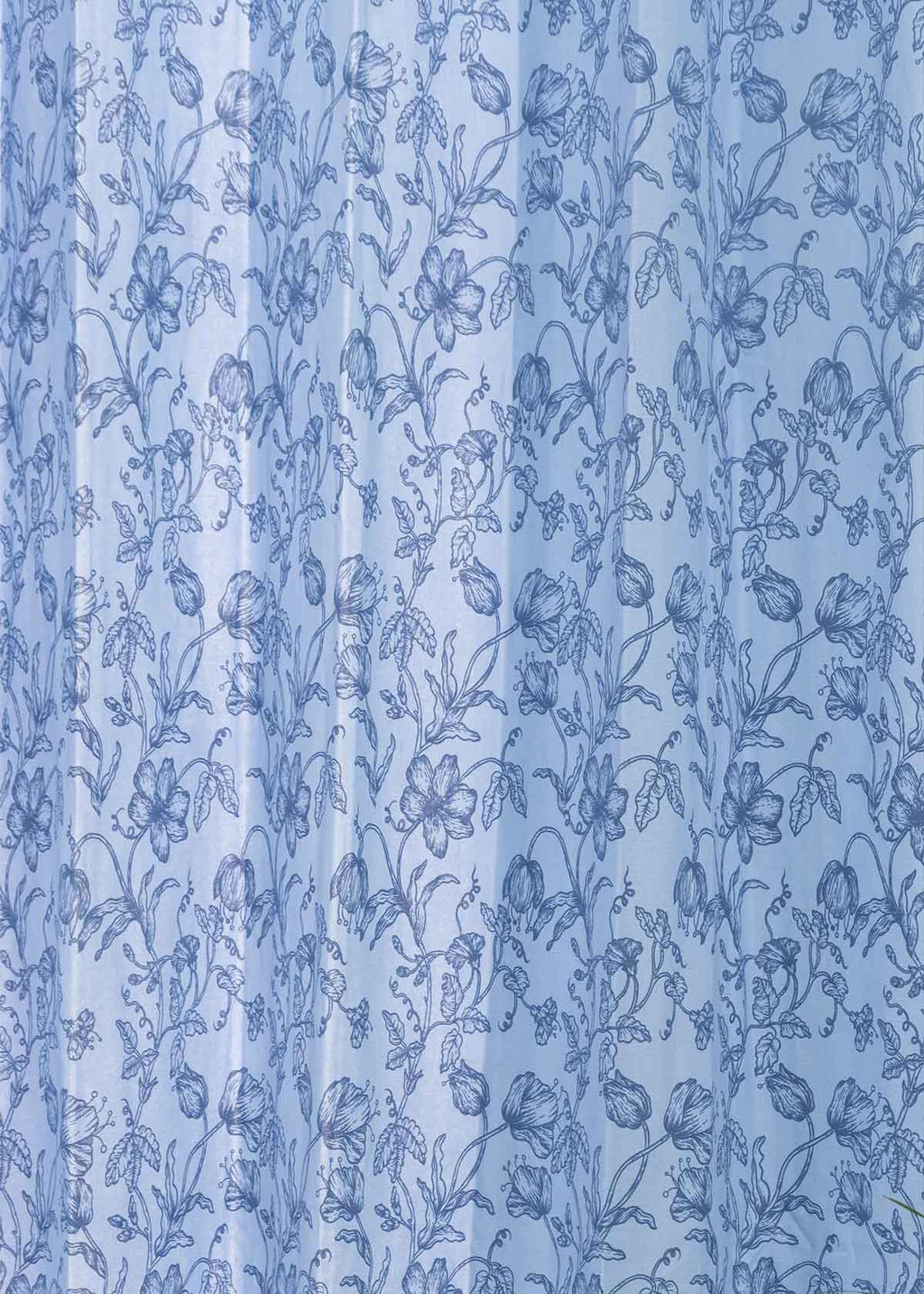 French Farmhouse floral print 100% cotton curtain for Living room & Bed Room - Room darkening - Beige & Blue - Single Panel