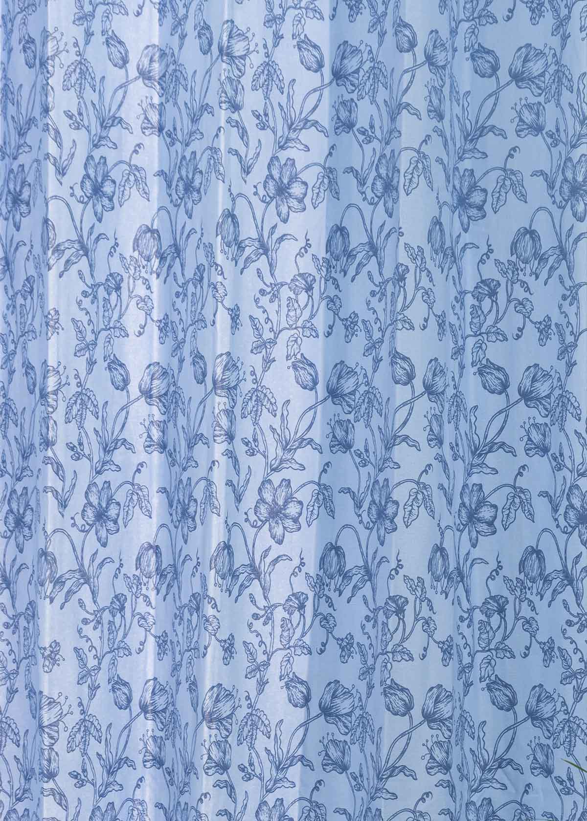 French Farmhouse floral print 100% cotton curtain for Living room & Bed Room - Room darkening - Beige & Blue - Single Panel