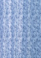 French Farmhouse floral print 100% cotton curtain for Living room & Bed Room - Room darkening - Beige & Blue - Single Panel