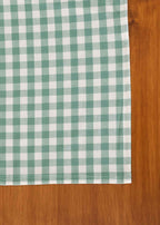 Gingham checks geometric prints 100% cotton table cloth for 4 seater, 6 seater, 8 seater for dining table- Sage Green