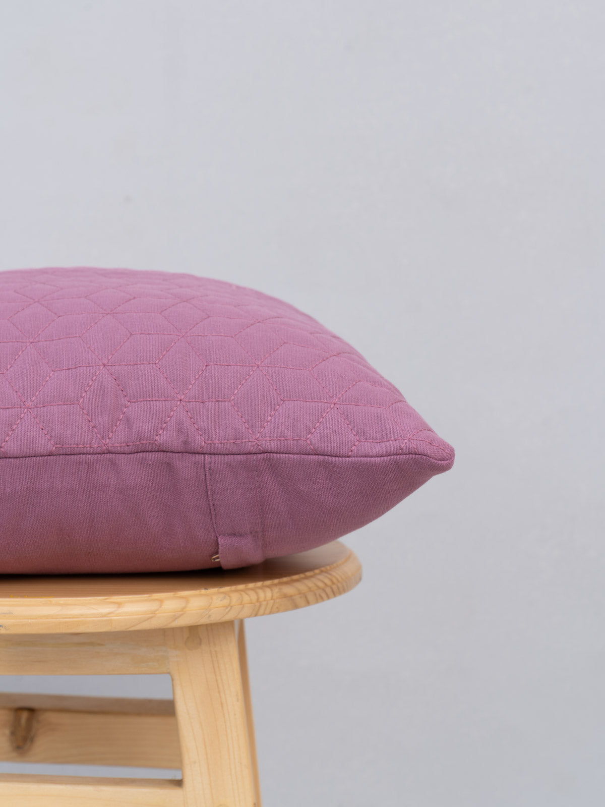 Quilted solid color 100% cotton cushion cover for Living Room - Grape, Wine Red