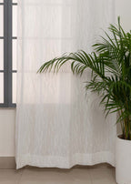 Grass fileds floral prints 100% cotton sheer curtain for Living Room -  Light filtering - White, Blue - Single Panel