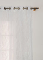 Grass fileds floral prints 100% cotton sheer curtain for Living Room -  Light filtering - White, Blue - Single Panel