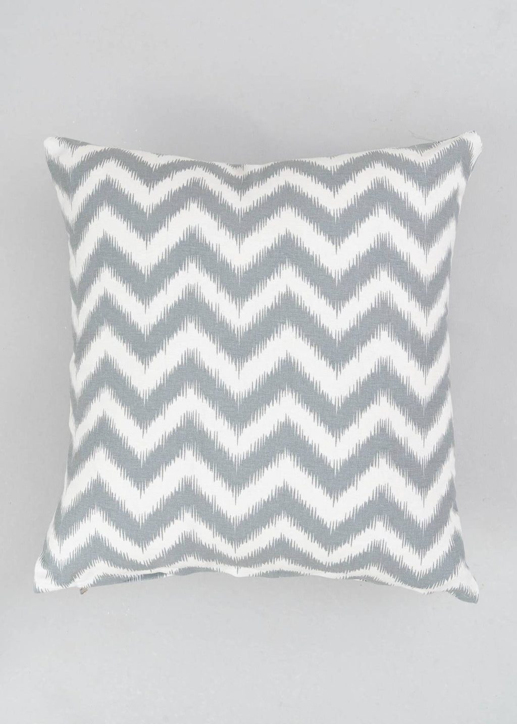Ikat Chevron Geometric prints 100% cotton cushion cover for sofa - Grey, Nile Blue, Yellow