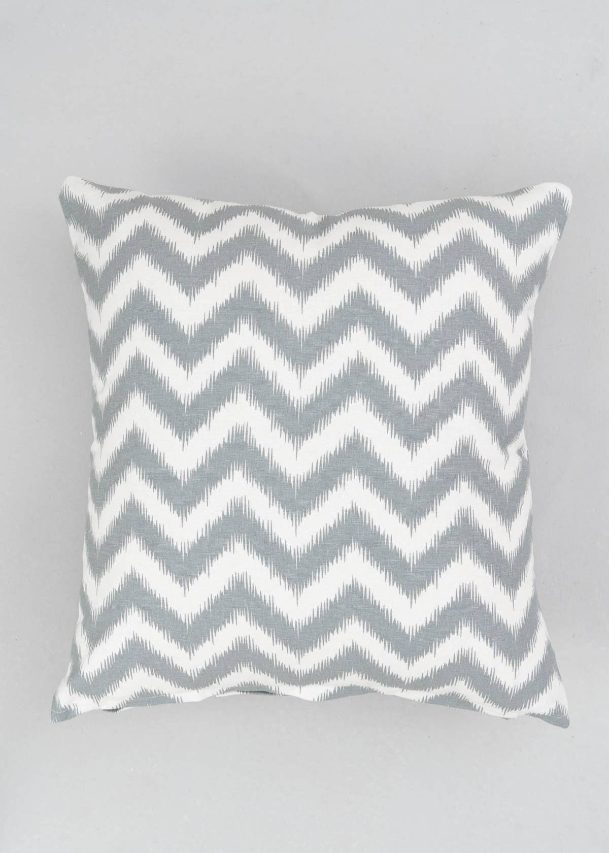 Ikat Chevron Geometric prints 100% cotton cushion cover for sofa - Grey, Nile Blue, Yellow