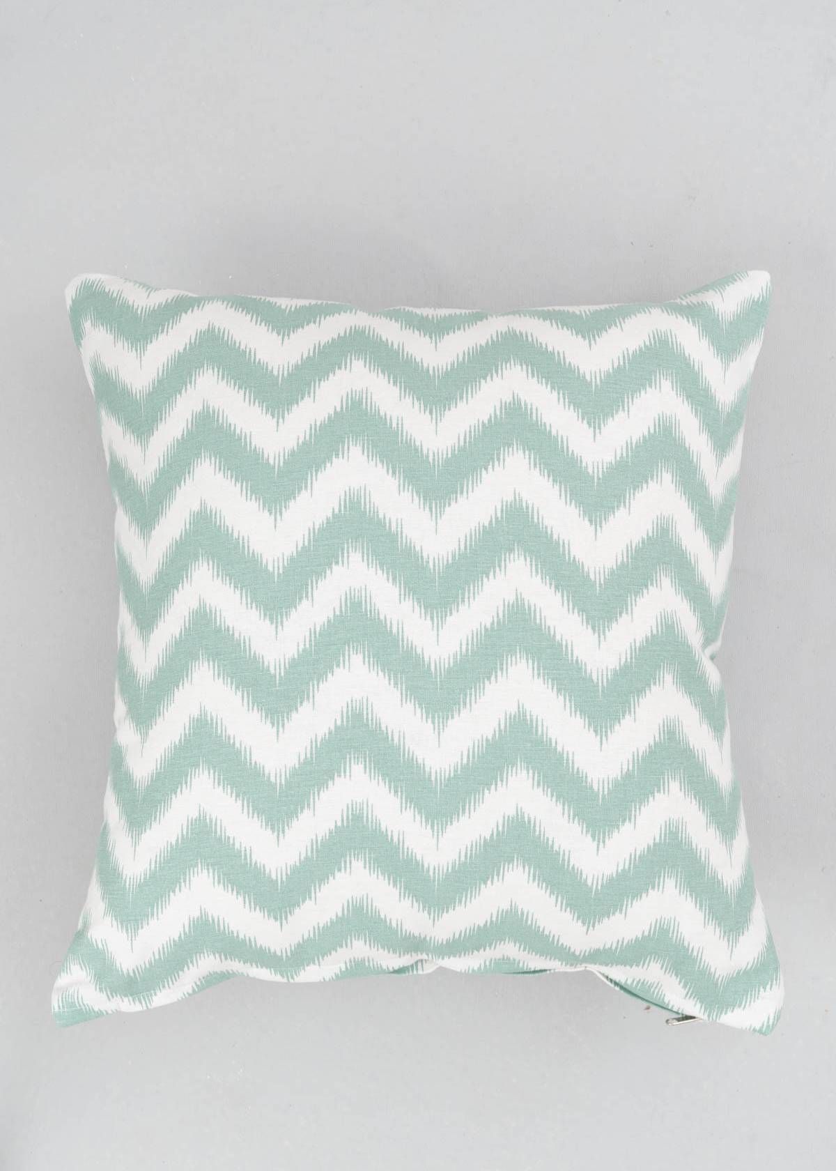 Ikat Chevron 100% cotton geometric cushion cover for sofa - Nile Blue