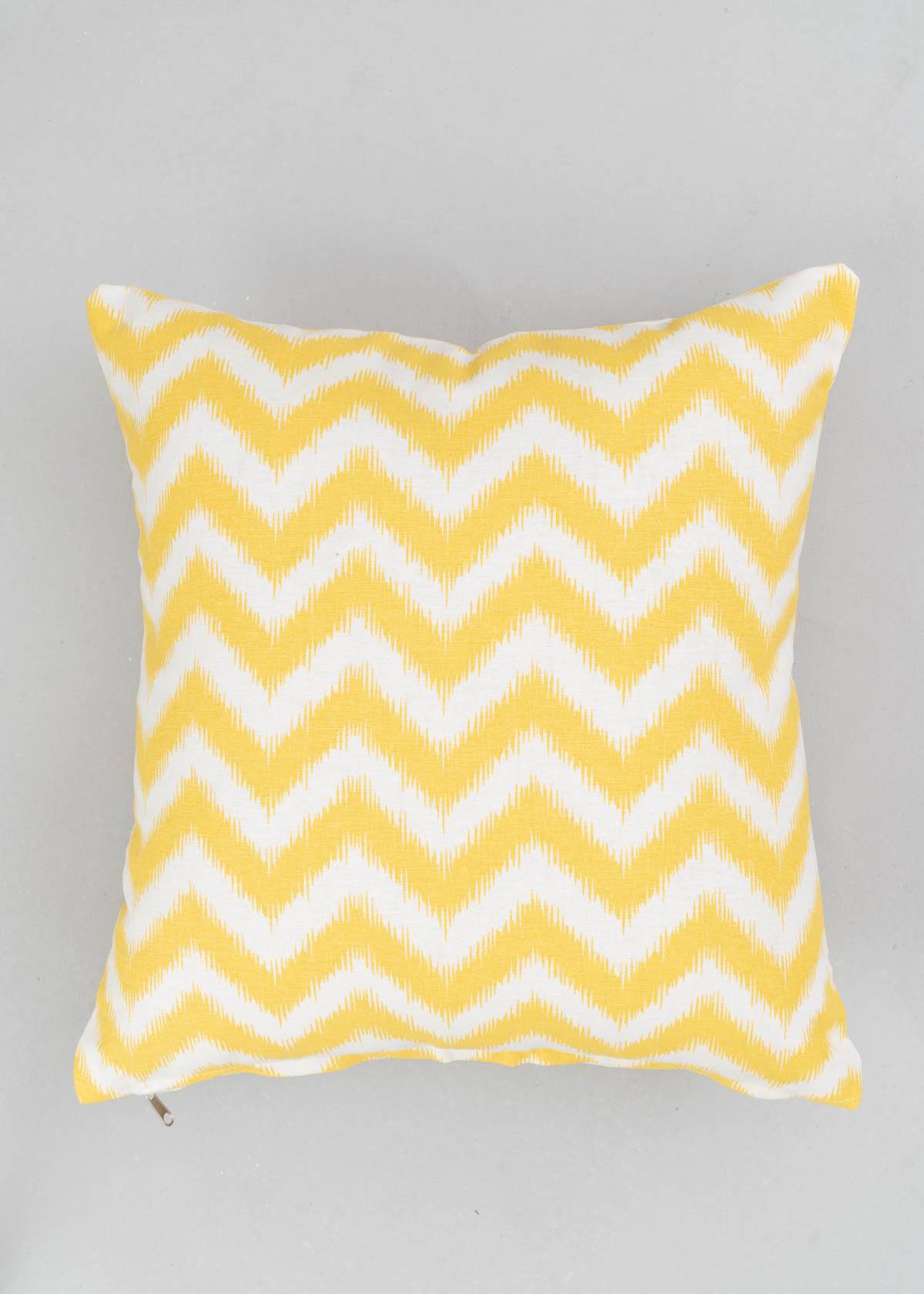 Ikat Chevron 100% cotton geometric cushion cover for sofa - Yellow