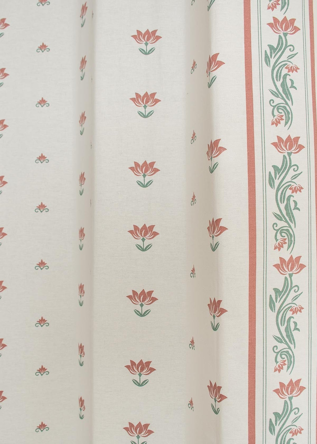Lotus Pond minimal prints 100% cotton curtain for living room - Room darkening - Single panel