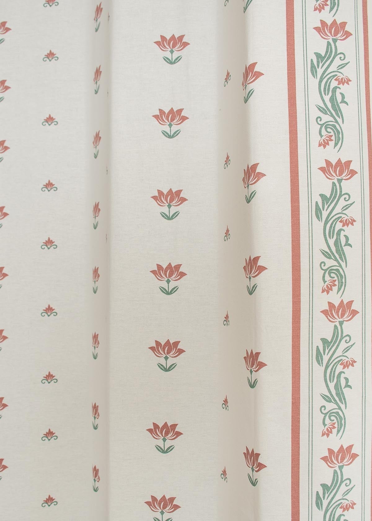 Lotus Pond minimal prints 100% cotton curtain for living room - Room darkening - Single panel