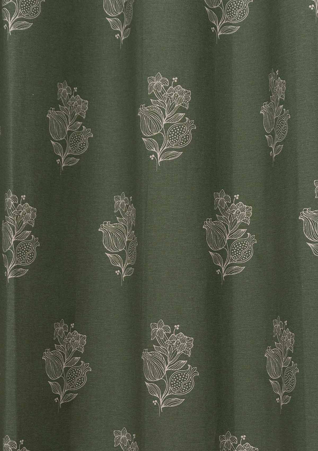 Malabar ethnic Printed 100% cotton curtain for living room & Bedroom - Room darkening - Pepper Green - Single Panel