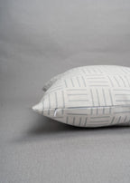 Hashlines geometric prints 100% cotton cushion cover for sofa - Grey