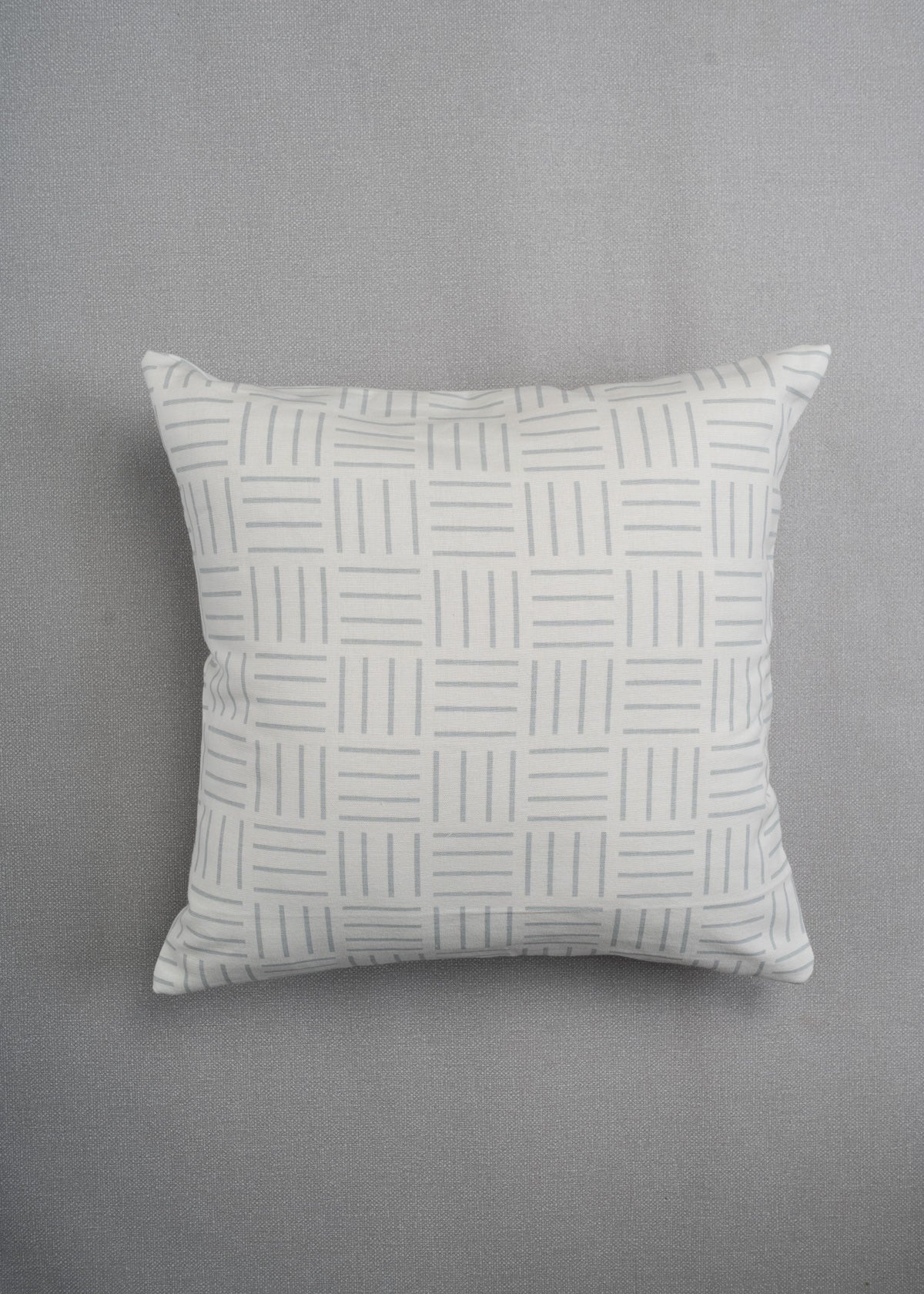 Hashlines geometric prints 100% cotton cushion cover for sofa - Grey