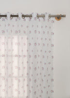 Rose Garden floral prints 100% Cotton Sheer curtain for Living room - Light filtering - Lavender, Wine Red - Single Panel