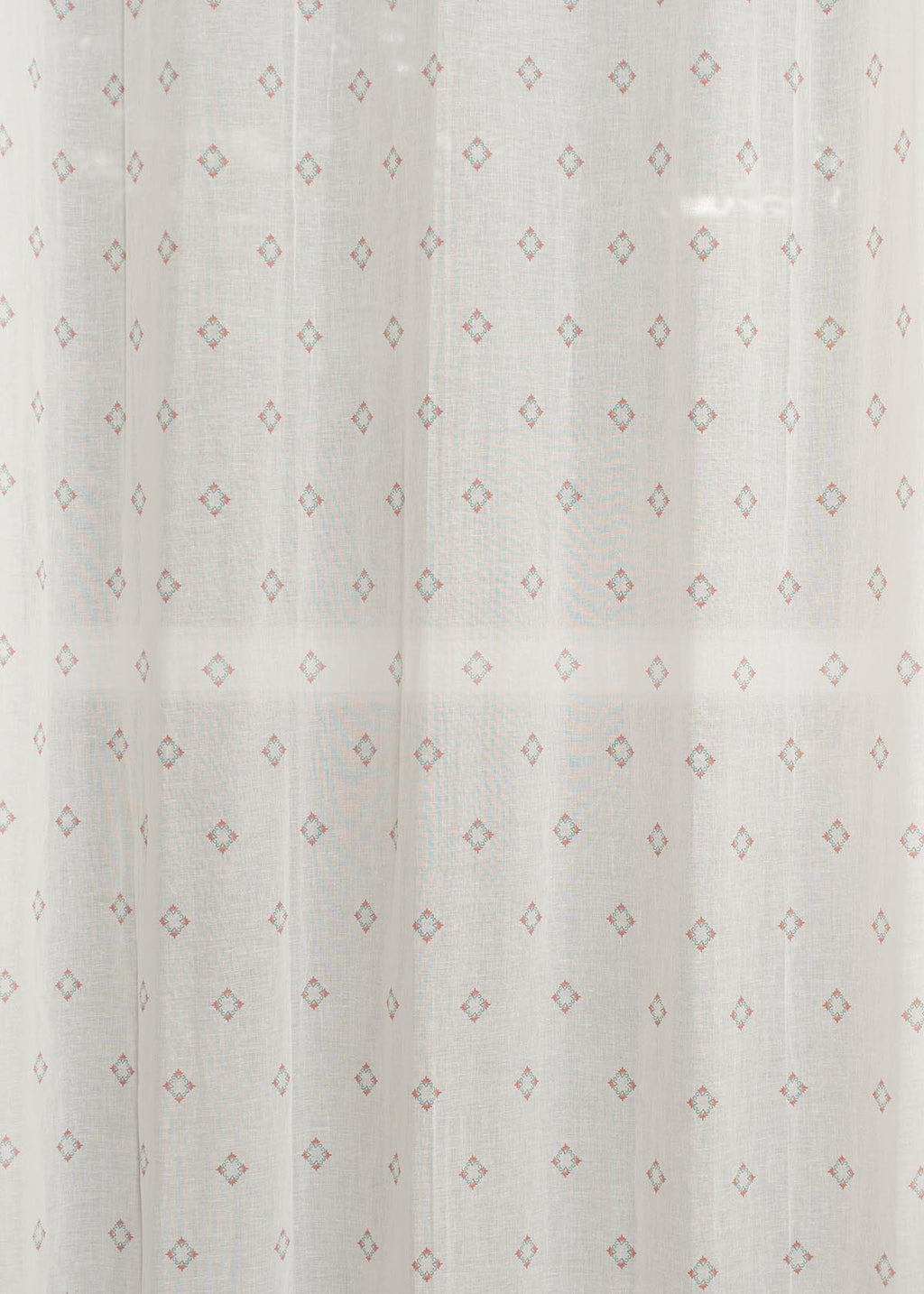 Sacred Waters floral printed 100% cotton Sheer curtain for Living room - Light filtering - Multicolor - Single Panel