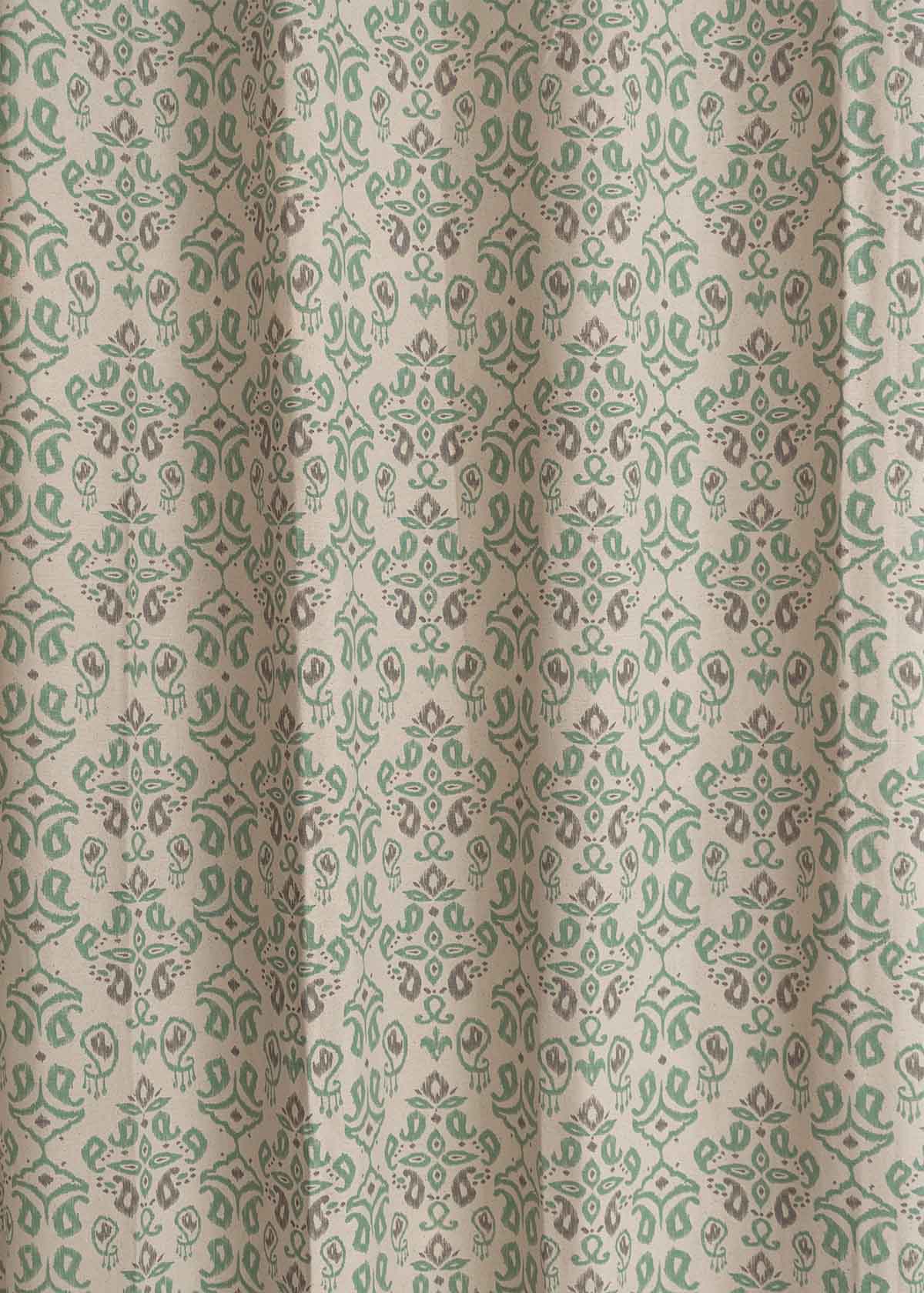 Spice Route geometric printed 100% cotton curtain for bed room - Room darkening - Multicolor - Single Panel