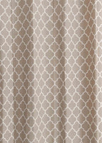 Reverse Trellis Geometric prints 100% cotton curtain for Living room and Bed room - Room darkening - Royal Blue, Walnut Grey - Single Panel