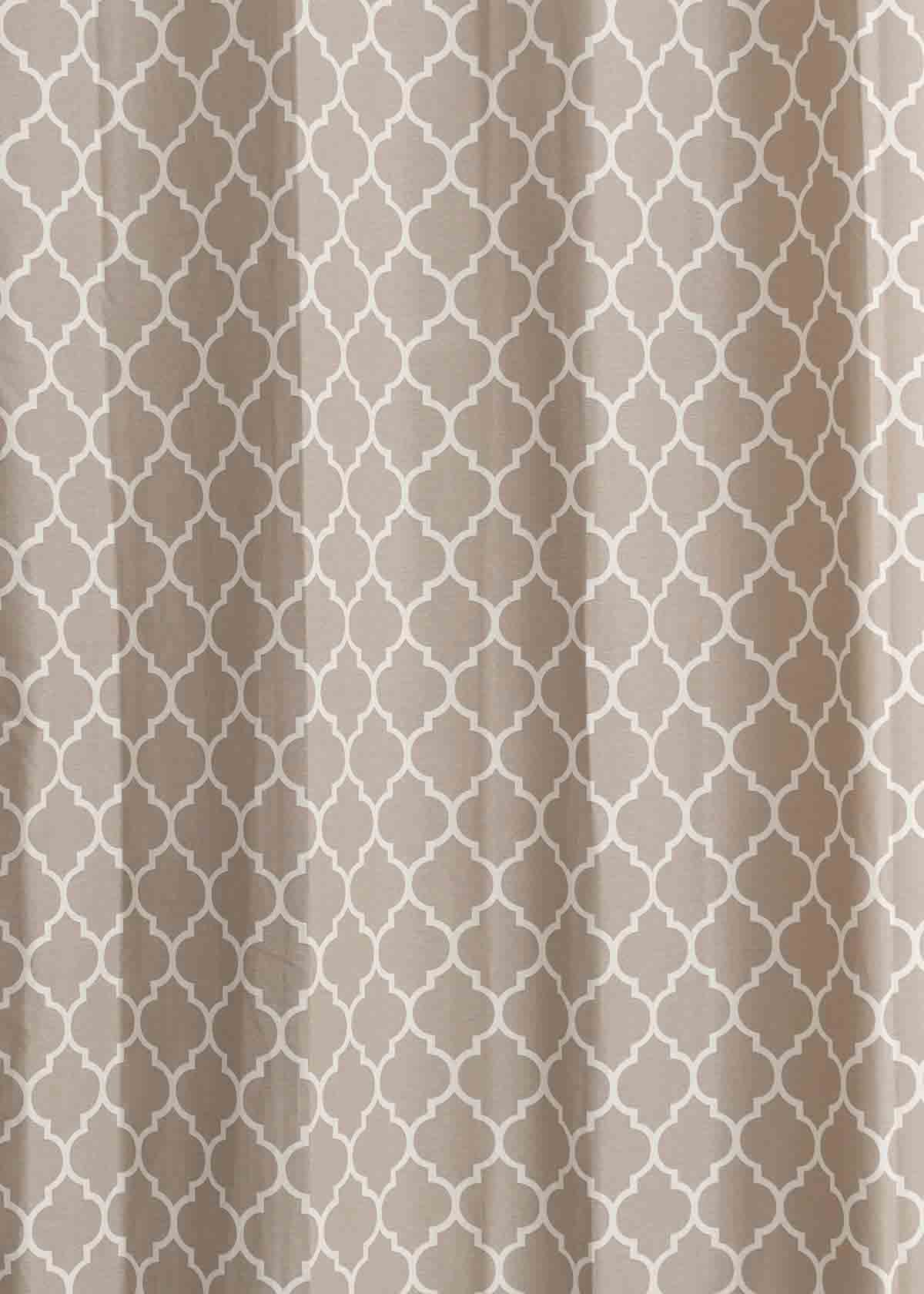 Reverse Trellis Geometric prints 100% cotton curtain for Living room and Bed room - Room darkening - Royal Blue, Walnut Grey - Single Panel