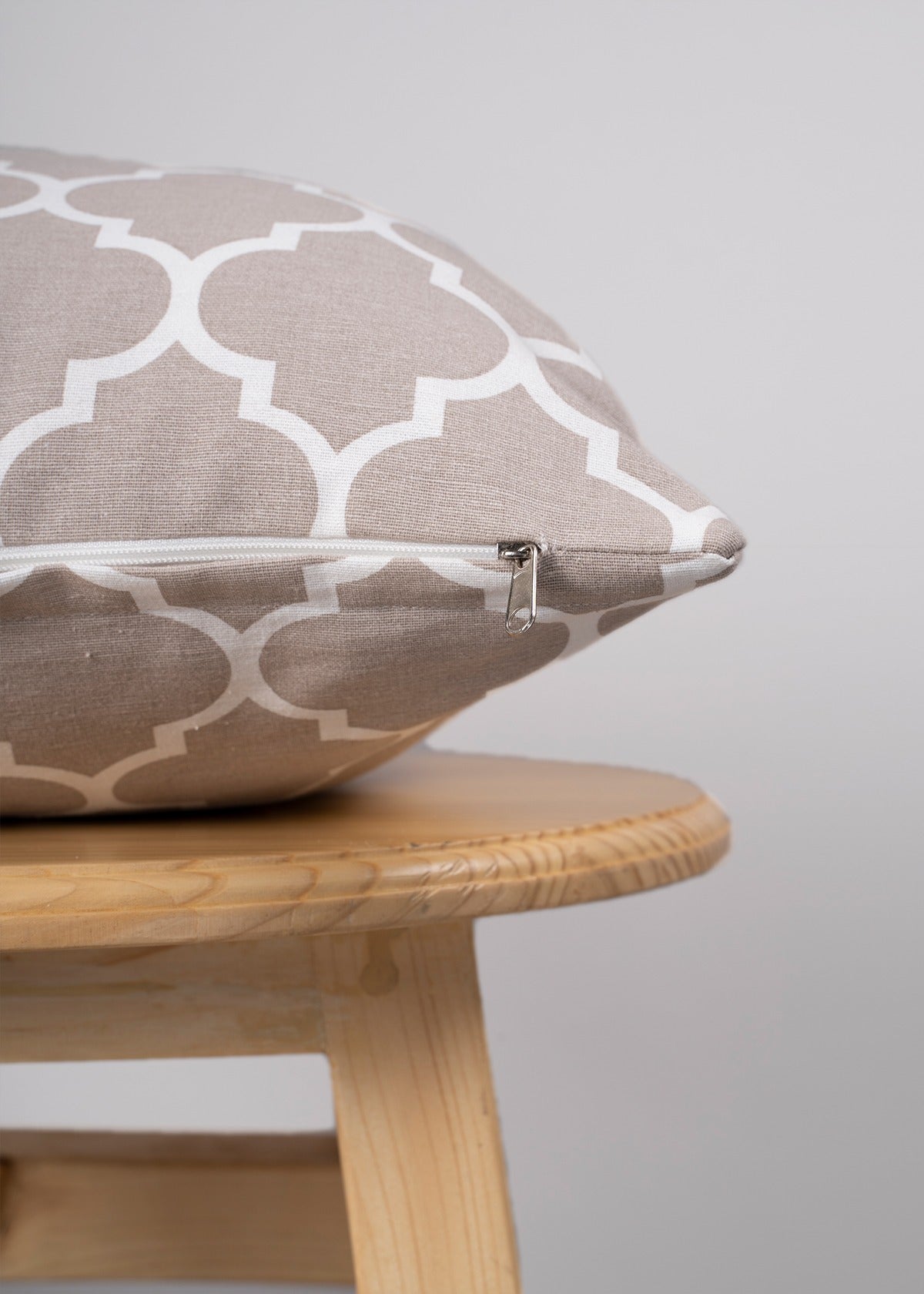 Reverse Trellis geometric prints 100% cotton cushion cover for Living Room - Royal Blue, Walnut Grey