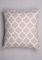 Reverse Trellis geometric prints 100% cotton cushion cover for Living Room - Royal Blue, Walnut Grey
