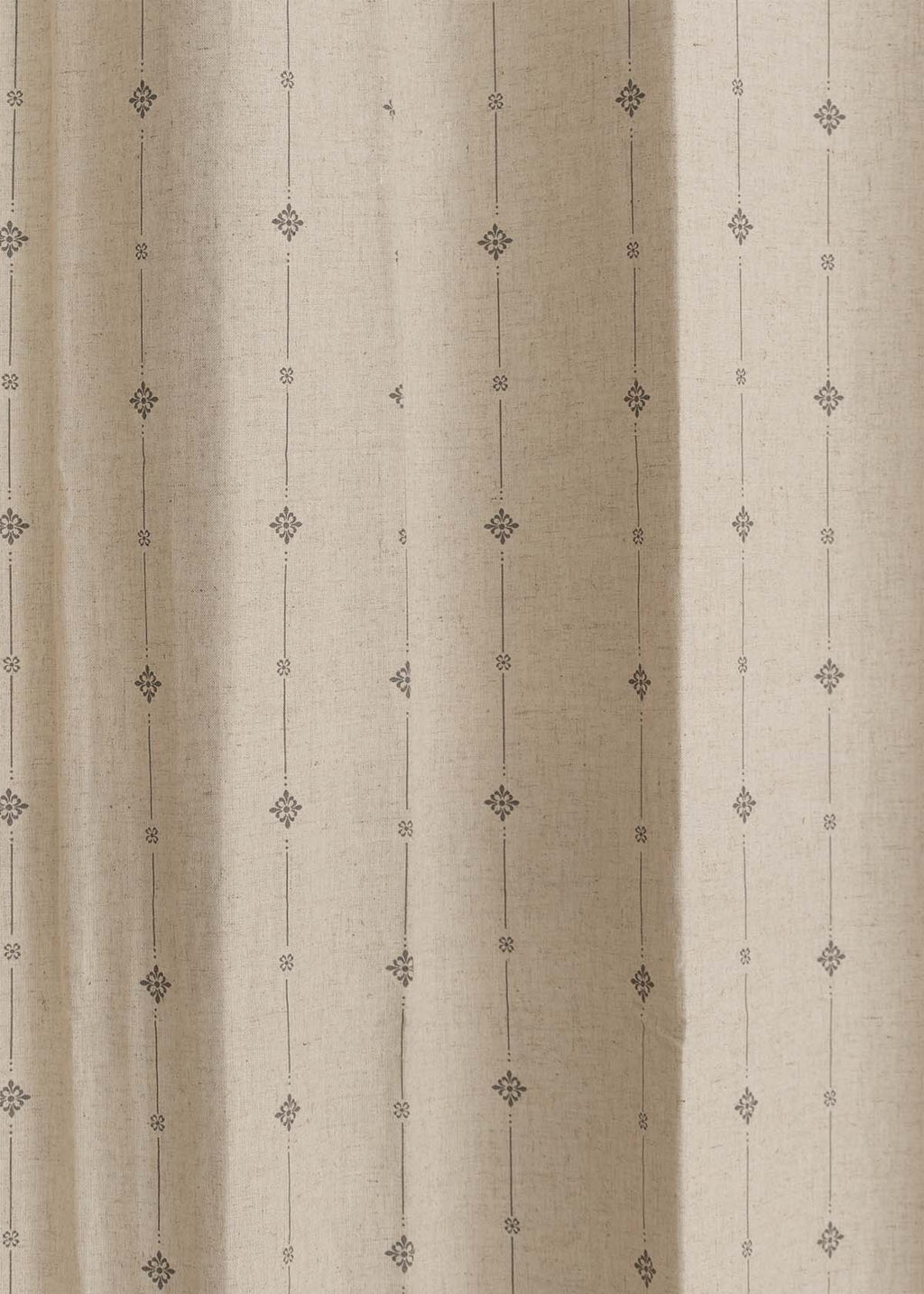 Tulsi ethnic printed linen cotton curtain for Living room & bedroom - Room darkening  - Beige - Single panel