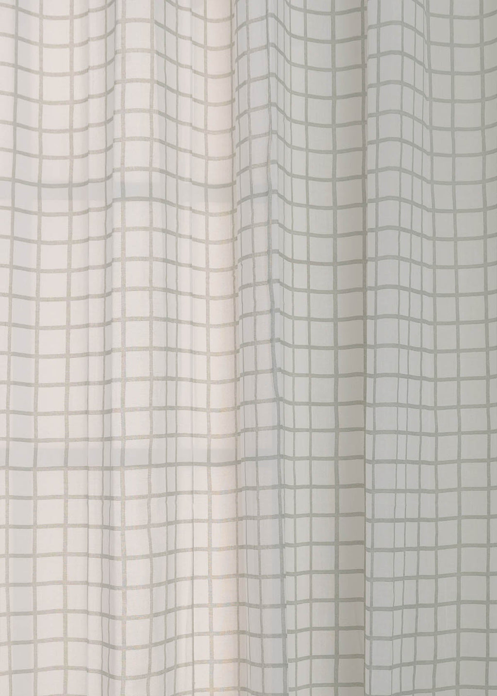 Uneven checks geometric prints 100 % cotton sheer curtain for Living Room & Bed Room - Light filtering - Grey, Yellow - Single Panel