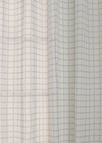 Uneven checks geometric prints 100 % cotton sheer curtain for Living Room & Bed Room - Light filtering - Grey, Yellow - Single Panel