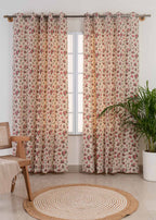 Wild Roses floral printed 100% cotton curtain for Living room & bed room - Room darkening - Single panel