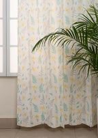 Winged Skies floral printed 100% cotton curtain for kids room, living room & bed room - Room darkening - Single panel